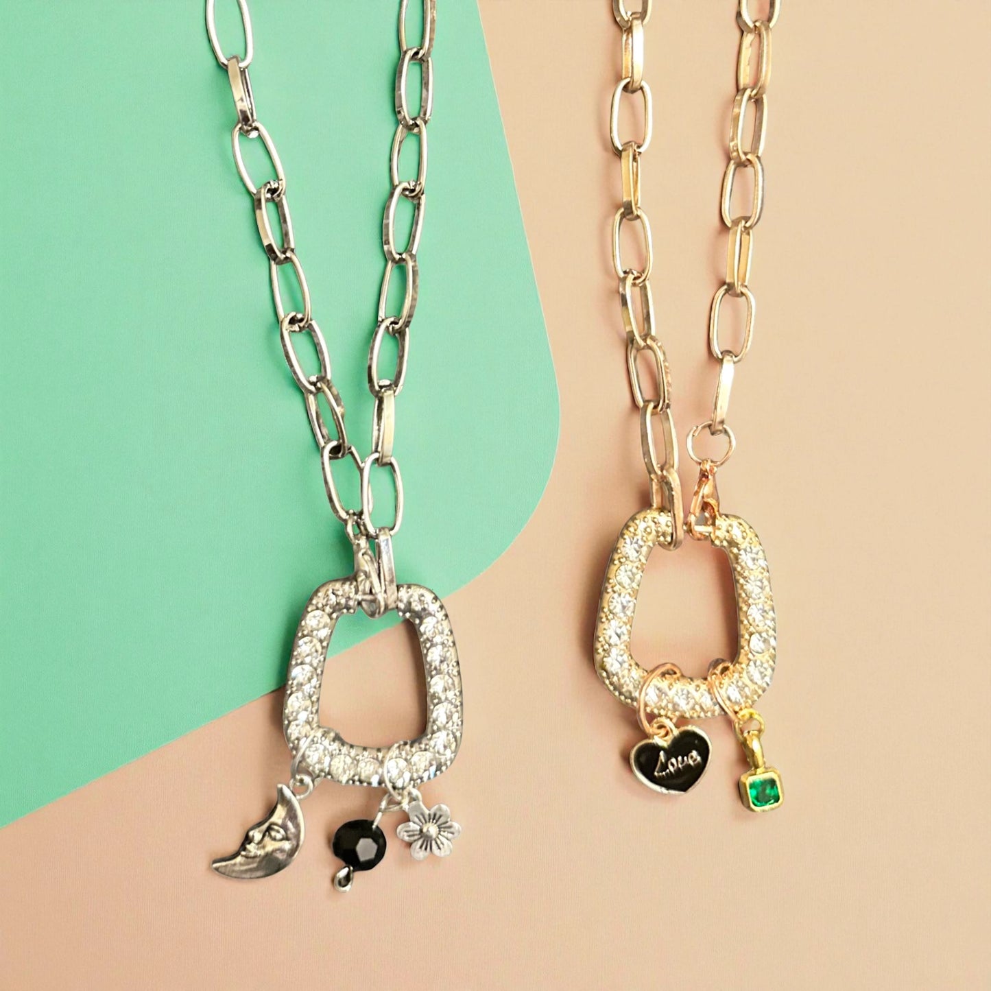 Radiant Row - Crystal Horseshoe Charm Necklace