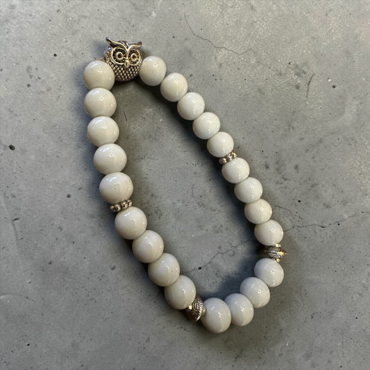 Azure Owl - Blue Jade Bracelet