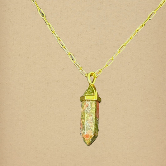 Unakite Hexa Necklace