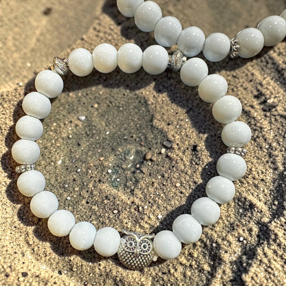 Azure Owl - Blue Jade Bracelet