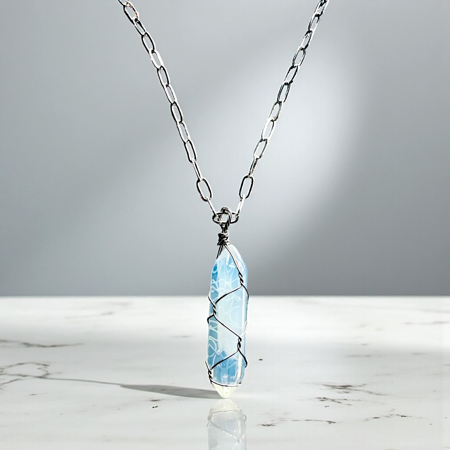 Hexagonal Opalite Silver
