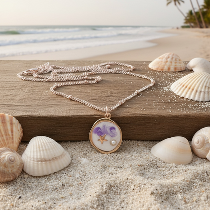 Ocean Charm Necklace - Lavender Tide