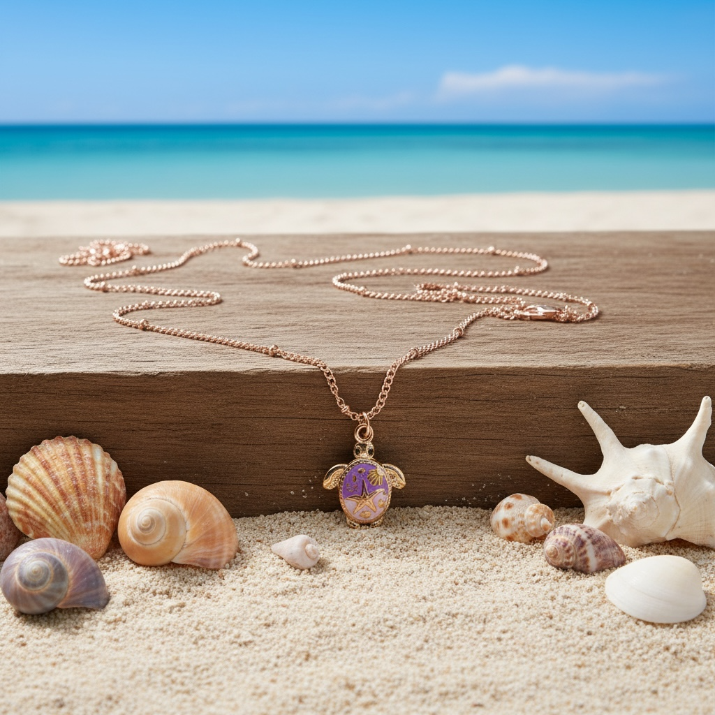 Sea Turtle Charm Necklace - Sandy Cove