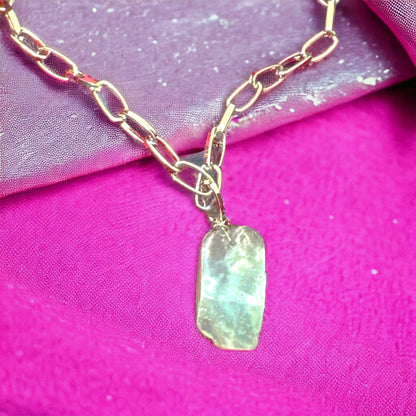 Aquamarine Raw Gemstone Pendant Necklace
