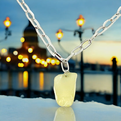 Citrine Calcite Gemstone Pendant Necklace