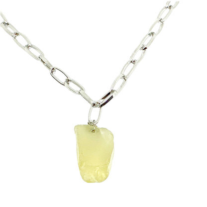 Citrine Calcite Gemstone Pendant Necklace