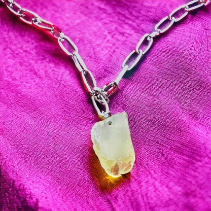 Citrine Calcite Gemstone Pendant Necklace