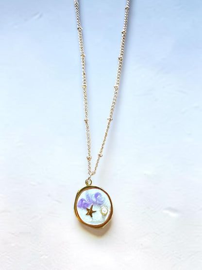 Ocean Charm Necklace - Lavender Tide