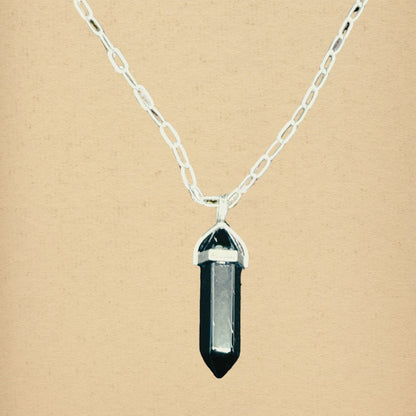 Black Agate Hexa Necklace