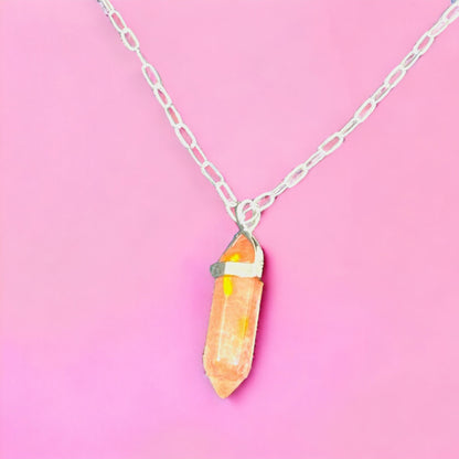 Cherry Quartz Hexa Necklace
