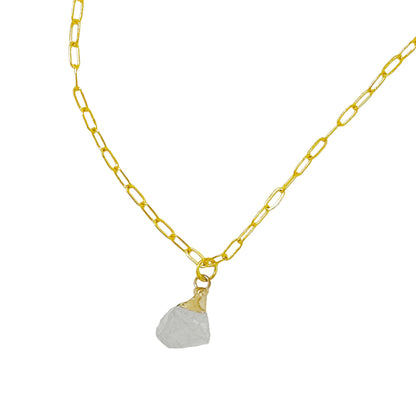 Mini Clear Quartz Raw Gemstone Pendant Necklace