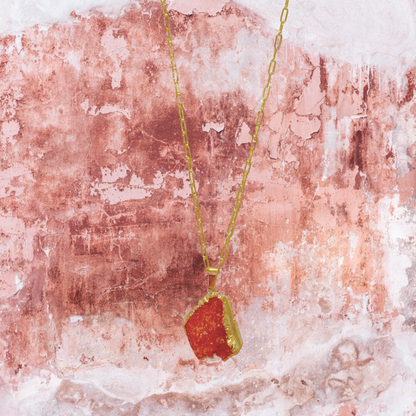 Vanadinite Crystal Pendant Necklace