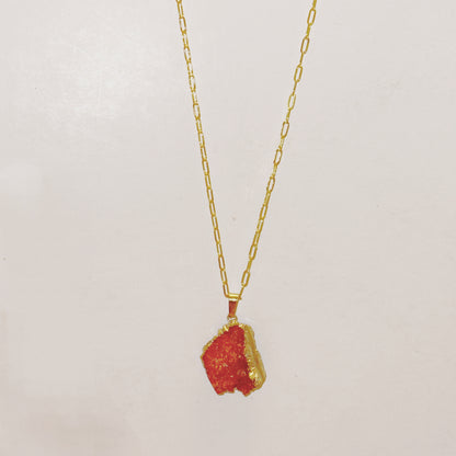 Vanadinite Crystal Pendant Necklace